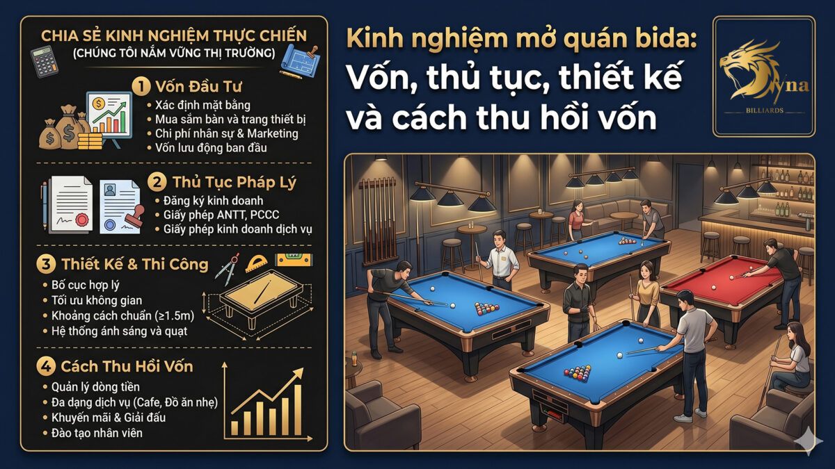 Kinh nghiệm mở quán bida